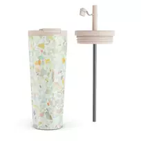 Kelioninis puodelis Burga Rainbow Crush - Travel Mug, 700 ml / Flap & Straw Set