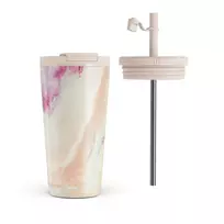 Kelioninis puodelis Burga Berry Sorbet - Girly Travel Mug, 500 ml / Flap & Straw Set