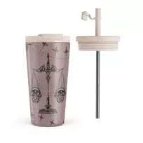 Kelioninis puodelis Burga Libra - Travel Mug, 500 ml / Flap & Straw Set / Pink