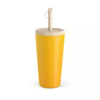 Kelioninis puodelis Burga Canary Yellow - Snake Skin Travel Mug, 500 ml / Straw