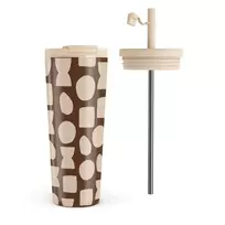Kelioninis puodelis Burga Terracotta - Travel Mug, 700 ml / Flap & Straw Set
