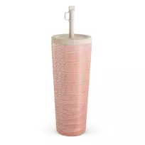 Kelioninis puodelis Burga Pink Croco - Travel Mug, 700 ml / Straw