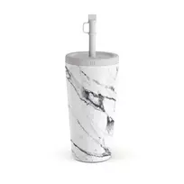 Kelioninis puodelis Burga Satin White - Marble Travel Mug, 500 ml / Straw
