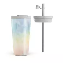 Kelioninis puodelis Burga New Flame - Rainbow Travel Mug, 500 ml / Flap & Straw Set