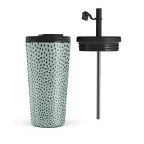 Kelioninis puodelis Burga Mint Gelato - Dots Travel Mug, 500 ml / Flap & Straw Set