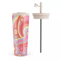 Kelioninis puodelis Burga Roller Disco - Travel Mug, 700 ml / Flap & Straw Set