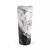 Kelioninis puodelis Burga Fatal Contradiction - Black & White Marble Travel Mug, 700 ml / Flap