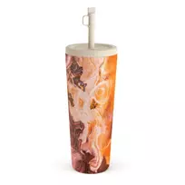 Kelioninis puodelis Burga Pumpkin Spice - Orange Travel Mug, 700 ml / Straw