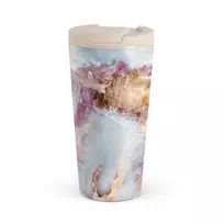 Kelioninis puodelis Burga Frozen Leaves - Cute Marble Travel Mug, 500 ml / Flap
