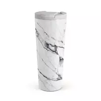 Kelioninis puodelis Burga Satin White - Marble Travel Mug, 700 ml / Flap
