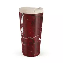 Kelioninis puodelis Burga Iconic Red Ruby - Marble Travel Mug, 500 ml / Flap