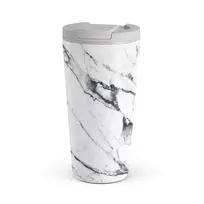 Kelioninis puodelis Burga Satin White - Marble Travel Mug, 500 ml / Flap
