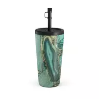 Kelioninis puodelis Burga Ubud Jungle - Turquoise Travel Mug, 500 ml / Straw