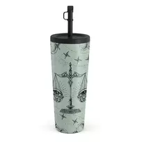 Kelioninis puodelis Burga Libra - Travel Mug, 700 ml / Straw / Turquoise