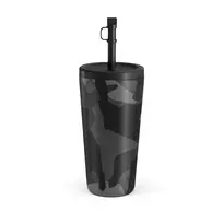 Kelioninis puodelis Burga Night Black Camouflage - Travel Mug, 500 ml / Straw