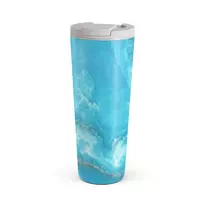 Kelioninis puodelis Burga Ocean Waves - Blue Travel Mug, 700 ml / Flap