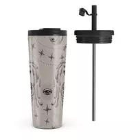 Kelioninis puodelis Burga Aquarius - Travel Mug, 700 ml / Flap & Straw Set / Nude