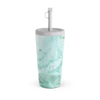 Kelioninis puodelis Burga Uluwatu Waves - Teal Travel Mug, 500 ml / Straw
