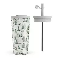 Kelioninis puodelis Burga Pine Lodge - Travel Mug, 500 ml / Flap & Straw Set