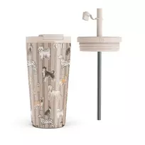 Kelioninis puodelis Burga Playground - Travel Mug, 500 ml / Flap & Straw Set