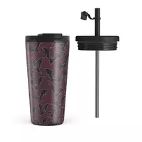 Kelioninis puodelis Burga Midnight Visitor - Travel Mug, 500 ml / Flap & Straw Set