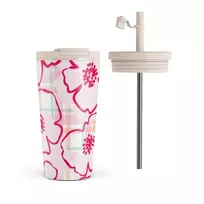 Kelioninis puodelis Burga Flower Girl - Travel Mug, 500 ml / Flap & Straw Set