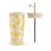 Kelioninis puodelis Burga Lemon Tart - Travel Mug, 500 ml / Flap & Straw Set