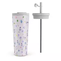 Kelioninis puodelis Burga Wildflower - Travel Mug, 700 ml / Flap & Straw Set