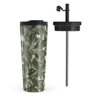 Kelioninis puodelis Burga So Lush - Bannana Leaves Travel Mug, 700 ml / Flap & Straw Set