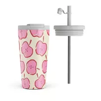 Kelioninis puodelis Burga Bon Appétit - Kelioninis puodelis, 500 ml / Dangtelis ir šiaudelis