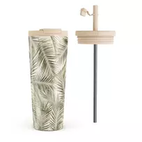 Kelioninis puodelis Burga Happy Place - Palm Travel Mug, 700 ml / Flap & Straw Set