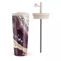 Kelioninis puodelis Burga Purple Skies - Marble Travel Mug, 700 ml / Flap & Straw Set