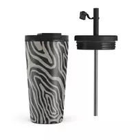 Kelioninis puodelis Burga Black Sand - Travel Mug, 500 ml / Flap & Straw Set