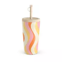 Kelioninis puodelis Burga Flower Power - Travel Mug, 500 ml / Straw