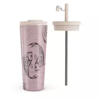 Kelioninis puodelis Burga Pisces - Travel Mug, 700 ml / Flap & Straw Set / Pink