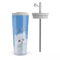 Kelioninis puodelis Burga Nine Lives - Travel Mug, 700 ml / Flap & Straw Set