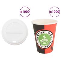 popieriniai kavos puodeliai su dangteliais 1000 vnt 4oz 100ml