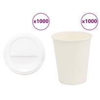 popieriniai kavos puodeliai su dangteliais 1000 vnt 8oz 200ml