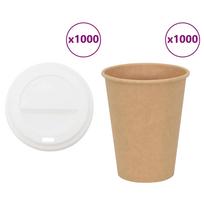 popieriniai kavos puodeliai su dangteliais 1000 vnt 12oz 300ml