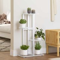 Stovas augalams 4 lentynos baltas 43x22x76cm metalas