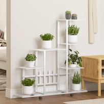 Stovas augalams su ratukais baltas 945x25x925cm metalas