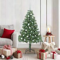 Kalėdų eglutė su 150 LED s stovu Žalia 150 cm PVC