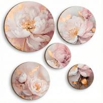 Apvalūs sienų meno kūriniai Originalūs sienų dekorai gyvenamajam kambariui Glamour Roses