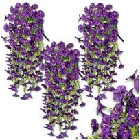 Dirbtinės vijoklinės gėlės – vijoklis, violetinės, 75 cm, 3 vnt.