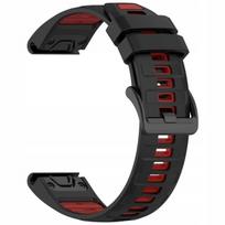 BestAccessories, dirželis G. Fenix 5 6 7 8 47 mm Instinct / Epix / Forerunner, spalva juoda–raudona