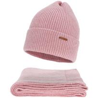 Moteriškas žieminis komplektas – kepurė ir šalikas su merino vilna, NEEDIVYOU, rožinė