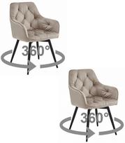 Kėdė JORK360 - dark beige aksomas / juodos kojos x 2 | model_3962_2-LUNA360/JORK360-LUX104 | 5903332088447