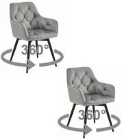 Kėdė JORK360 - aksomas silver-grey / juodos kojos x 2 | model_3965_2-LUNA360/JORK360-LUX104 | 5903332088478
