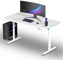 Žaidėjo stalas Ultradesk QUEST, 140x70cm, 72-120cm, White-White | UD-QST-FRWT/DTWT | 8590274026179