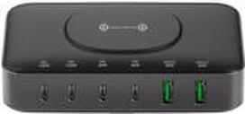 4smarts Ladestation - 7-in-1 - 100 Watt - 5 A - PD/PPS, PD 3.0, QC 3.0, HiSilicon Fast Charging, AFC - 6 Ausgabeanschlussstellen (24 pin USB-C, USB)